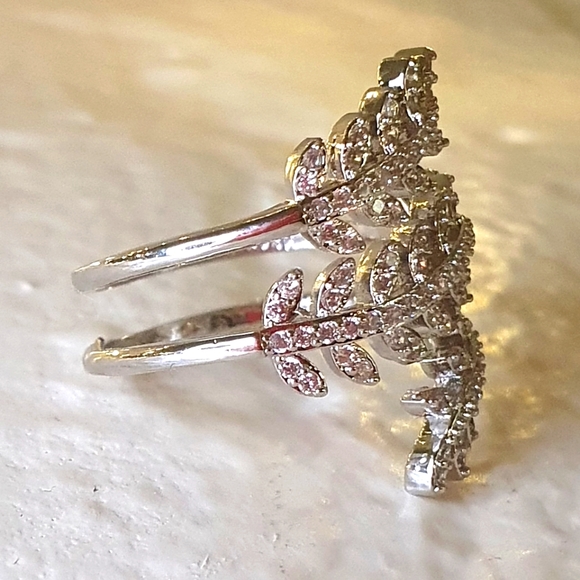 New Charm Silver Branch Leaves Adjustable Ring - Picture 3 of 4